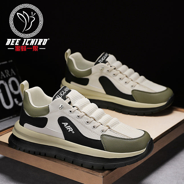 Bee Wolf Flagship Store Light Luxury Casual Sports Men's Shoes Lightweight Soft Sole Comfortable Dirt-Resistant Soft Elastic Spring/Summer Running Shoes