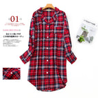 Q red - plaid - velvet skirt / M