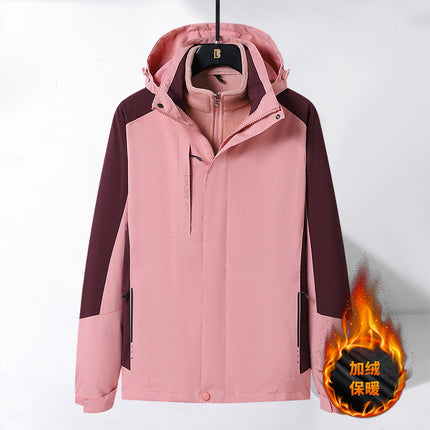 Men's and women's same outdoor jacket fleece-lined couple's jacket detachable three-in-one warm casual mountaineering men's clothing