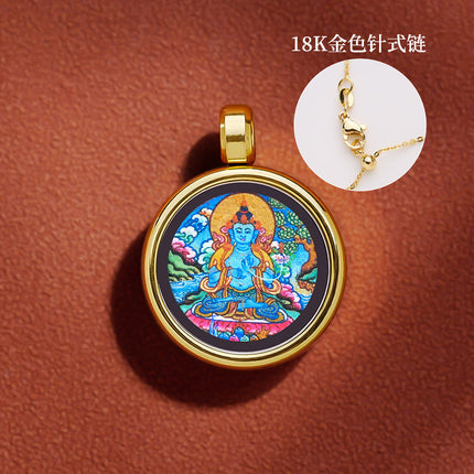 Thangka Xizang Hand Rope Hand-woven Ethnic Style Bracelet Five-way God of Wealth Green Mother Wen Zhu Thangka Bracelet
