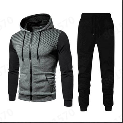 Men's Sweatshirt and Pants Set Cross-Border Amazon Foreign Trade Sports Fitness Men's Autumn and Winter Sweatshirt and Sweatpants Set