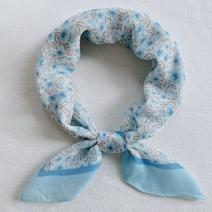 Hanging Card Gift Small Square Scarf for Women, Cotton Blend New Printed Sweet Fashionable Neck Scarf, Soft
