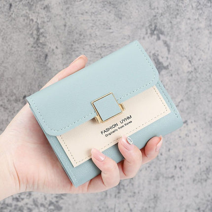 Simple Wallet for Women Korean Style Anti-Magnetic Student Portable Fresh Coin Purse Multifunctional Folding Small Wallet Card Holder
