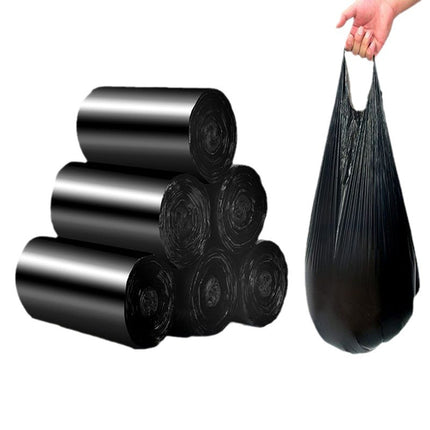 Extra Thick Household Garbage Bag Kitchen Dormitory Hotel Thickened Vest Portable Point Break Black Disposable Garbage Bag