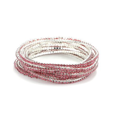 2.0mm Superfine Rhinestone Bracelet Stretch Bridal Bracelet Korean Style Single Row Flash Diamond Stretch Crystal Bracelet