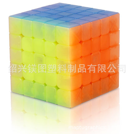 2025 New Qiyi Transparent Luminous Blue Pyramid Jelly Color Series Second and Third Order Children's Decompression Toy Rubik's Cube