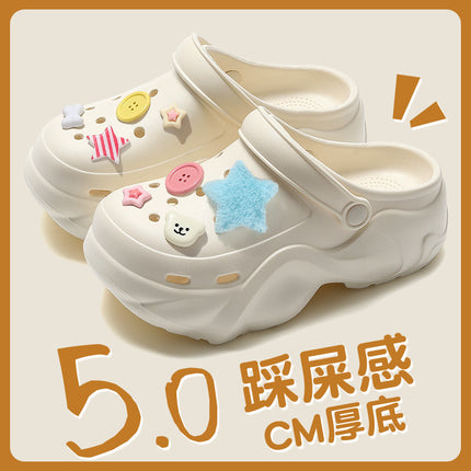 Heightening Thick-Soled Clogs for Women in Summer, Breathable and Slippery, Non-Slip Eva Beach Toe-Toe Slippers for Women Wholesale