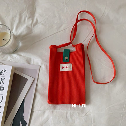 Dopamine mini phone bag for women spring and summer fashionable new ins simple shoulder messenger bag solid color small change bag