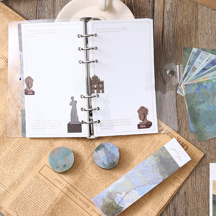 European and American Style Oil Painting Handbook Set Creative Van Gogh Monet Gift for Students Art Handbook Notepad Gift Box
