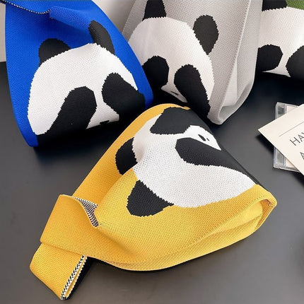 National Treasure Series Panda Knitted Bag Cute Tote Bag Panda Travel Souvenir 2023 New National Trend Bag