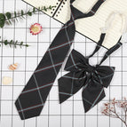 Black light blue plaid (tie collar flower)