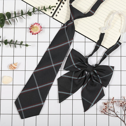Japanese Plaid JK Tie Tie Set Women's College Style Graduation Photo Free Accessories Korean Style Bow Mariners Suit