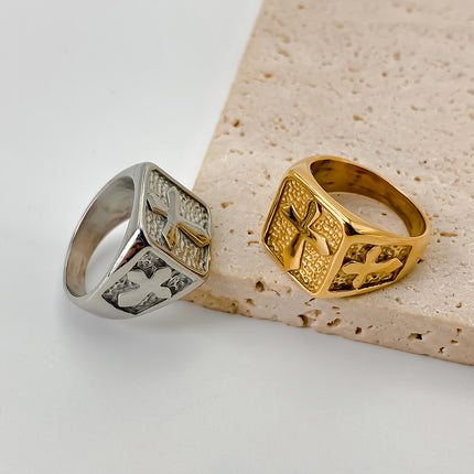 eManco European and American ins style niche design cross ring ring domineering personality male ring in stock wholesale