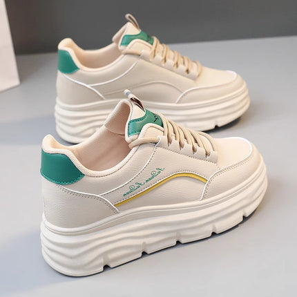 Small white shoes women's shoes 2024 new spring and summer increased breathable thick-soled casual sports muffin board shoes for women