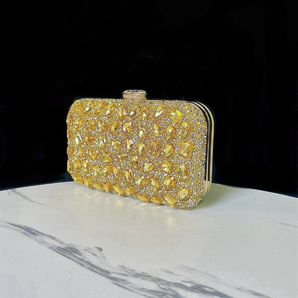 New Cross-border Foreign Trade Shining Bag Diamond-encrusted Clutch Bag Evening Bag Wedding Banquet Bag Small Square Bag Women's Bag