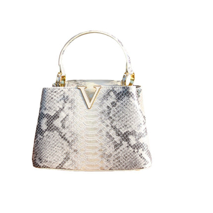 Lady Handbag 2025 Light Luxury High-end Fashion Ladies Handbag Himalayan V-shaped Colorful Gradient Snake Pattern