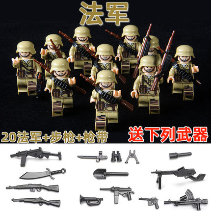 World War II Military Building Blocks Eighth Route Army Man Boy Assembled Toys German Soldiers Little Man Puzzle Boy Changjin Lake Toys