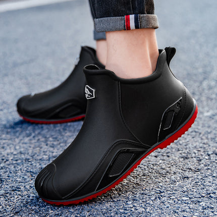 Cross-Border Short-Tube Rain Boots for Men 2025 New Model Kitchen Work Rubber Shoes Wear-Resistant Waterproof Non-Slip Lightweight Water Shoes Rain Boots
