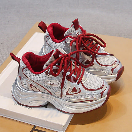 sneaker Girls' Shoes Spring 2025 New Children's Breathable sneaker Middle and Large Children's Soft Bottom Low-Top Board Shoes for Girls