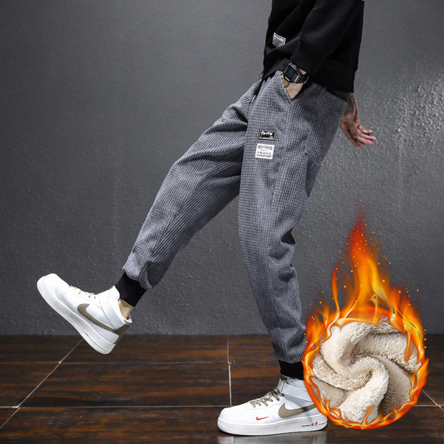 Autumn and winter fleece-lined thickened men's casual leggings whole batch of 15000 pieces can be a generation of hair can be sold in whole batches