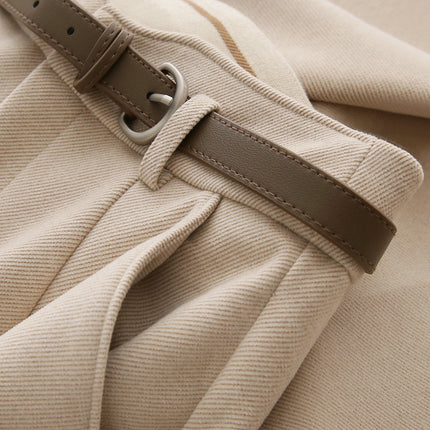 Same batch on cabinet! The slimming effect is full! Autumn and Winter high waist casual suit woolen pants cropped women's pipe pants women