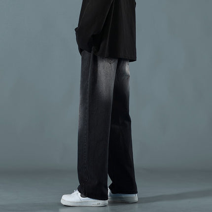 Tall Men's Extended Jeans Spring Gradient Pants Loose Straight Elastic Casual Pants Spring and Autumn Trendy Brand