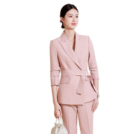 Cross-border Suit suit Women's Spring and Autumn Business Wear Temperament High-end Goddess Fan Leisure Commuter Dress Suit Work Clothes