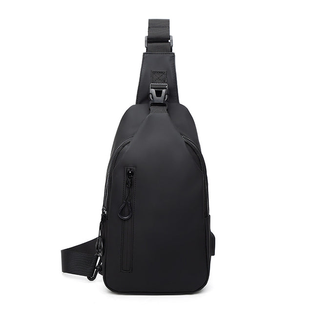 Cross-border New Chest Bag Men's High-end Messenger Bag Men's Water-repellent Shoulder Bag USB Charging Chest Bag