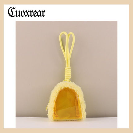 Original Plush Transparent Storage Bag Mini Cute Coin Purse Canvas Earphone Bag Storage Hanging Bag