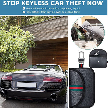 in stock 2 packs of high-end car shielding key bag anti-radiation anti-magnetic anti-theft brush induction keyless protection security