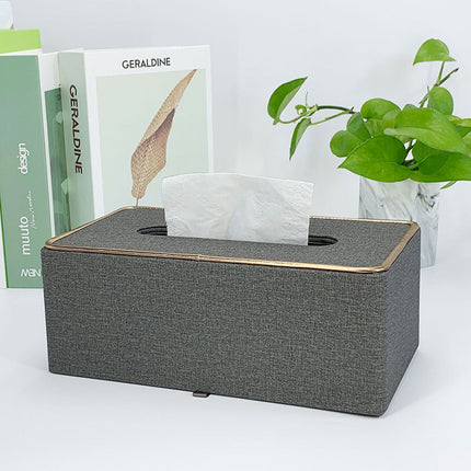 Light Luxury Fashion Paper Box Creative Household High-end Leather Tissue Box Dining Table Coffee Table Paper Box with LOGO