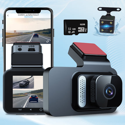 3inch High-Definition 1080P Front and Rear Dual-Recording Driving Recorder Wifi Mobile Phone Interconnection 3m Adhesive Bracket Reversing Image