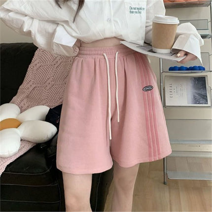 Summer Thin Sports Shorts Women's Summer Korean-style High Waist Loose Slimming Student's Bf Style All-match Wide Leg Pants