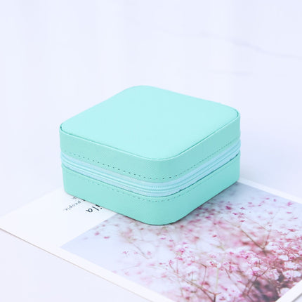 Qingyu Packaging PU Leather Portable Jewelry Box Mini Jewelry Zipper Bag Medium Palm Jewelry Box Ear Storage Box
