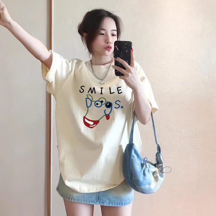 White Short-Sleeved Women's T-Shirt 2026 New Popular Loose-Fitting Women's Pure Cotton Base Shirt for Layering Half-Sleeve Summer Top