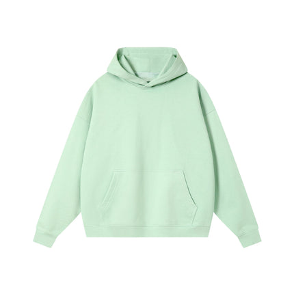 Spring and Autumn Heavy 380g Big terry Shoulder Hooded Sweater Women's American Fashion Brand Loose Solid Color All-match Couple Hoodie