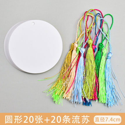 Bleaching Paint Bookmark Lacquer Ancient Style Blank Paper Card DIY Handmade Student Creative National Style Production Tassels
