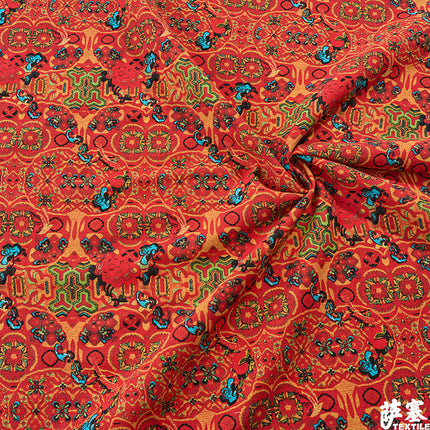 Hemp Cotton Digital Printed Fabric Yunnan Lijiang Retro Bohemian Fabric Hotel Pillow Bar Tablecloth