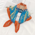 L024-150-02 orange red / 70cm wrinkled square towel