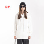 White-cotton terry hooded sweatshirt / S