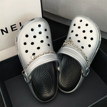 silver Cave Shoes Niche Fashionable All-match EVA Material Lightweight Comfortable Non-slip Deodorant Outwear Lovers
