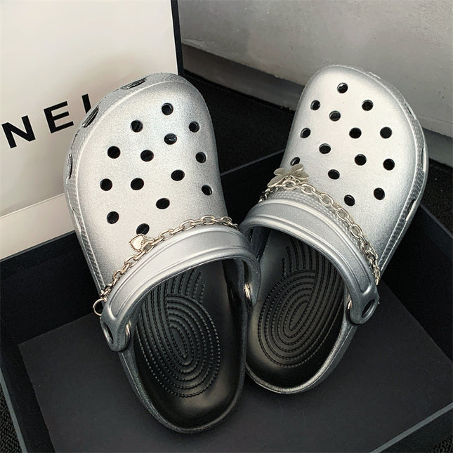 silver Cave Shoes Niche Fashionable All-match EVA Material Lightweight Comfortable Non-slip Deodorant Outwear Lovers
