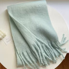 [light green]#Solid color thickened scarf / 175cm or more