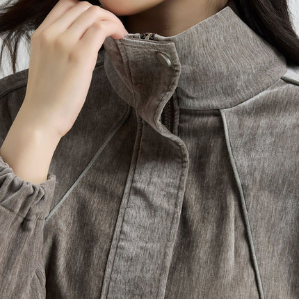 American Trendy Brand Jacket for Women 2025 Autumn and Winter New Loose Retro Handsome Casual Stand-Up Collar Jacket Top