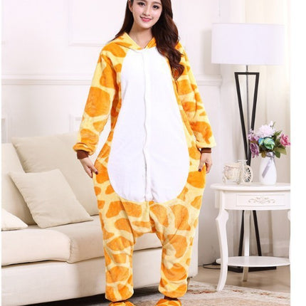 Mixed batch autumn and winter flannel adult cartoon conjoined animal pajamas cheese cat home clothes thick toilet wholesale