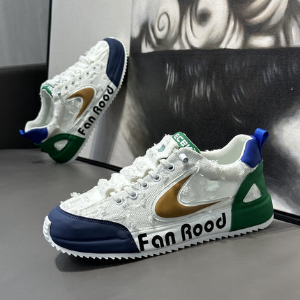 Canvas Men's Shoes Summer Breathable Casual Versatile Cloth Shoes Men's Wear-Resistant White Sneakers Thick-Soled Forrest Gump Sports Shoes