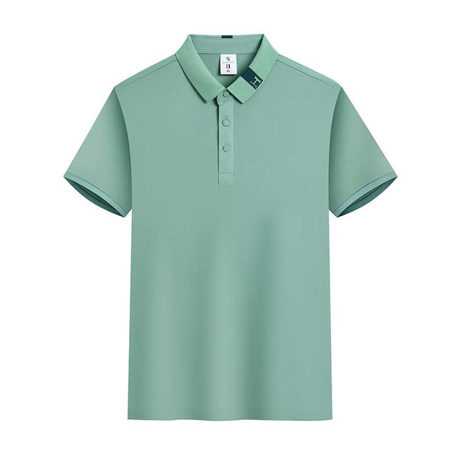 200g spring and summer ice silk cotton business short sleeve lapel POLO shirt fast sweat-wicking silky wear-resistant non-pilling anti-wrinkle