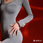 Gray - silky glossy jumpsuit / Open - 37.5-80kg