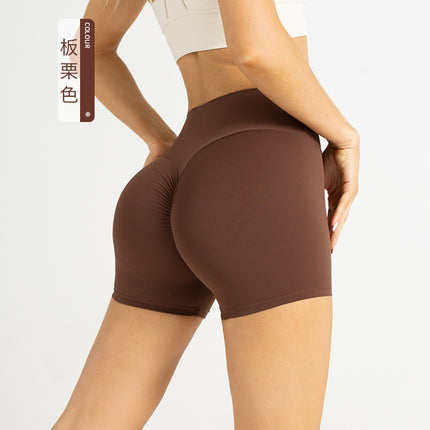 Explosive Sports Yoga Shorts Women's Cross-border European and American High Waist Peach Hip Three-point Shorts Outdoor Slimming Yoga Pants