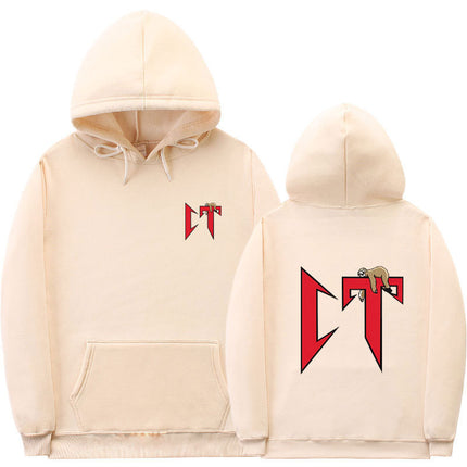 European Size Rib Bottom Fashion Printed Sweatshirt Loose Hoodie Men's and Women's Casual Sports Sweatshirt